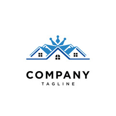 Fototapeta premium House Crown Logo icon vector 
