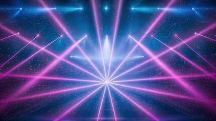 Fototapeta premium Pink And Blue Laser Show Stage