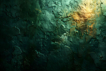 Dark Green and Gold Abstract Wall Background