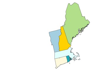 New England States administrative and political vector map © Stockchi