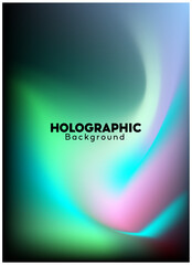 Shades of holographic. Futuristic holographic poster with gradient mesh.