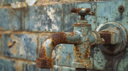 Water brass faucet,Old rusty water tap stock photo Alloy, Bathroom, Bathtub, Brass, Broken -