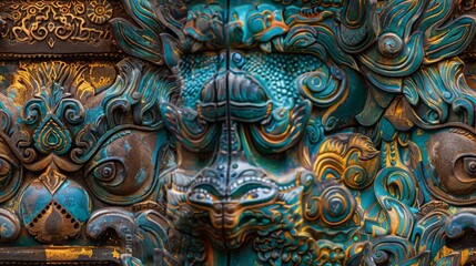 16 Office desk in Bangkok, cultural decor, contemporary tech, exotic art style, vibrant and detailed