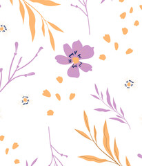 pattern with flowers and birds