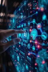 Obraz premium AI Technology in Business Digital Transformation and Cloud Computing