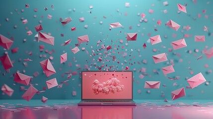 Virtual Mailroom: 3D Laptop and Email Marketing Wonders