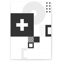 Obraz premium Abstract Data Visualization. Vector Poster Design. Simple shapes pattern