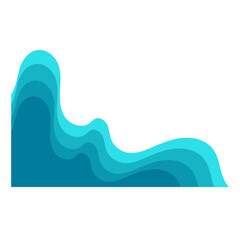 Blue Wave Element Corner Shape