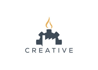 Minimal and professional industrial factory logo design template