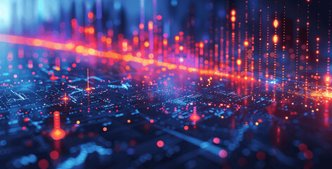 Stock Market Graph with Indicators Crypto and Financial Planning Investment Mockup Design