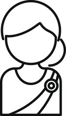 Line drawing of a female student wearing a school uniform