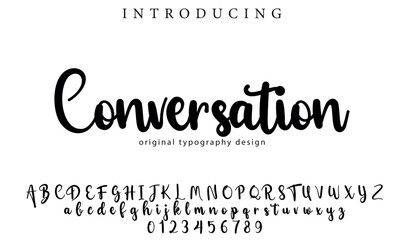Conversation Font Stylish brush painted an uppercase vector letters, alphabet, typeface