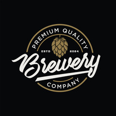 Fototapeta premium Simple design Vintage brewery logo