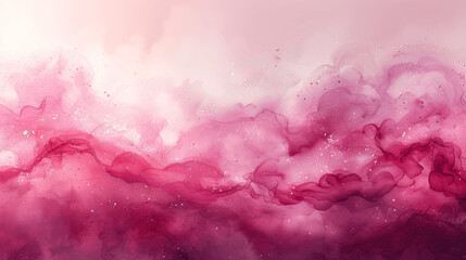 Obraz premium Abstract Pink Gradient Background with Watercolor Waves and Grunge Texture for Valentine Romance