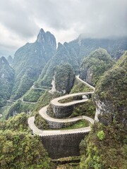 A 99 bending road to heaven, Tianmenshan national forest park, Hunan, China