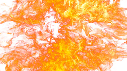 3d illustration. Flame flare on white background. 