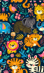 cartoon 2d illustrator doodle pattern, cute pattern in graphic seamless pattern