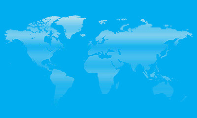 mapa mundial en líneas blancas con fondo celeste © Anis_