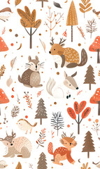cartoon 2d illustrator doodle pattern, cute pattern in graphic seamless pattern