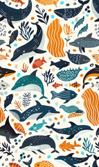 cartoon 2d illustrator doodle pattern, cute pattern in graphic seamless pattern