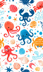 cartoon 2d illustrator doodle pattern, cute pattern in graphic seamless pattern