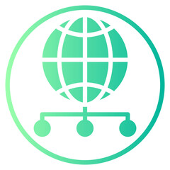 worldwide gradient icon