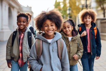 Obraz premium Group of black people smiling jacket child.