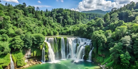 Capturing the Tranquil Beauty of a Cascading Waterfall