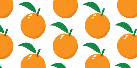 Orange fruit seamless pattern in minimalist style. Vector illustration.