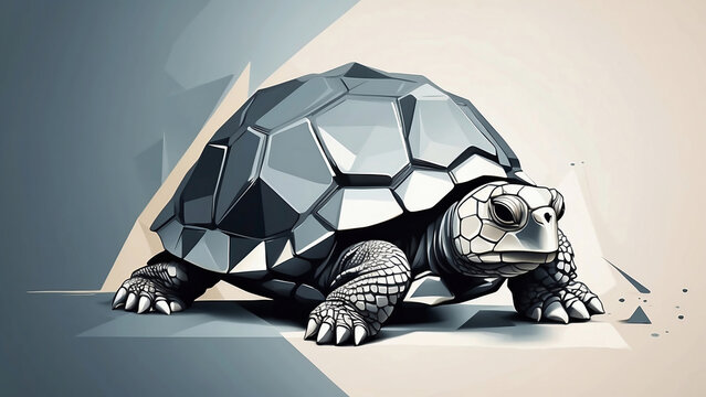 slow tortoise with a shell and is a reptile 