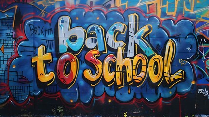 colorful graffiti image of the words "Back to School" written in the wall