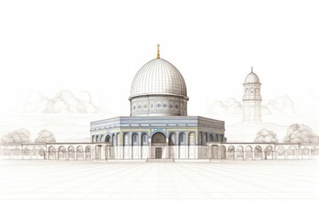 Obraz premium Dome of the rock dome architecture building.