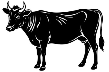 

cow silhouette, cow line art vector illustration, Collection of black cow design


