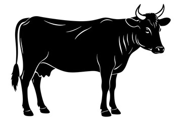 

cow silhouette, cow line art vector illustration, Collection of black cow design



