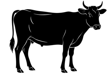 

cow silhouette, cow line art vector illustration, Collection of black cow design


