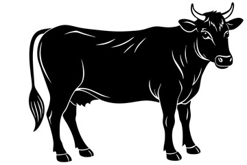 

cow silhouette, cow line art vector illustration, Collection of black cow design


