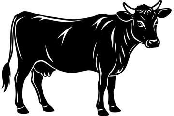 

cow silhouette, cow line art vector illustration, Collection of black cow design


