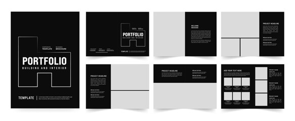 Architecture Portfolio Layout, Portfolio Brochure Layout, A4 Template, interior portfolio, business portfolio.
