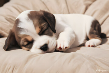 A cute sleeping puppy