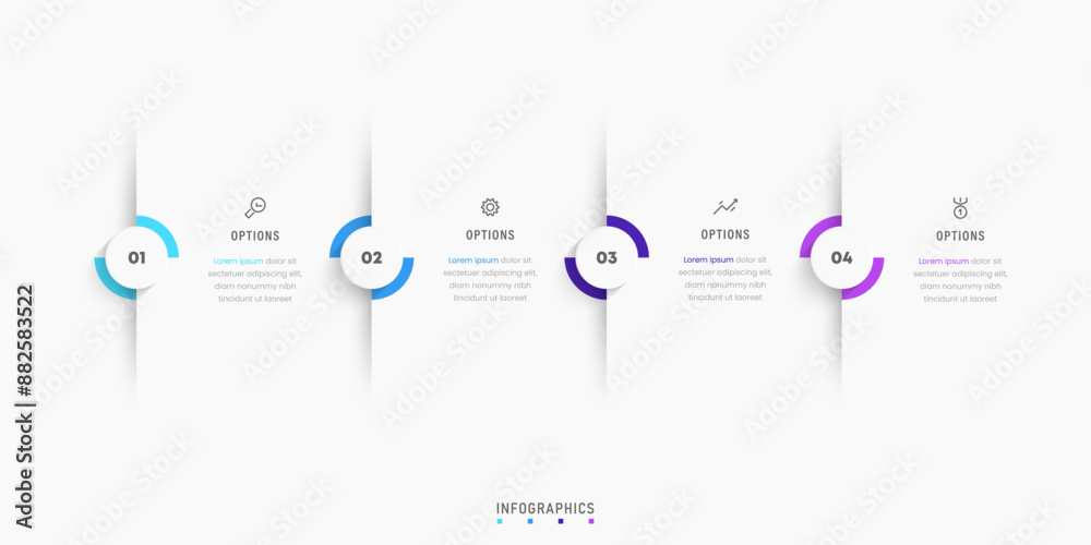 Wall mural vector infographic label design template with icons and 4 options or steps. can be used for process 
