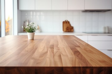 Empty wooden top furniture hardwood tabletop.