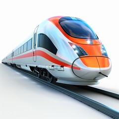 Fototapeta premium hyper realistic 3D super fast train on white background isolated 