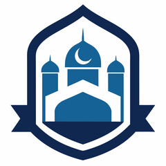 Modern Islamic school logo icon vector art illustration