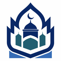 Modern Islamic school logo icon vector art illustration