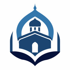 Modern Islamic school logo icon vector art illustration
