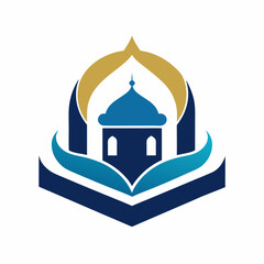 Modern Islamic school logo icon vector art illustration