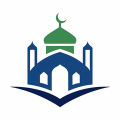 Modern Islamic school logo icon vector art illustration