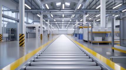Industrial setting with a mix of mechanized operations, showcasing cutting-edge machinery and automated processes enhancing productivity
