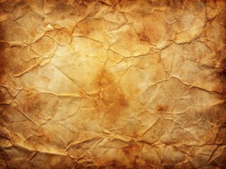 Distressed vintage parchment paper with cracked texture, brown aged tone, and grungy stains, creating a unique, retro-inspired isolated background for creative projects.