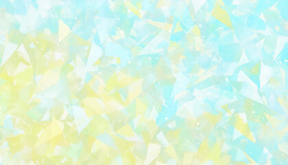 キラキラ輝くクリスタルのような青と黄色のグラデーション背景イラスト